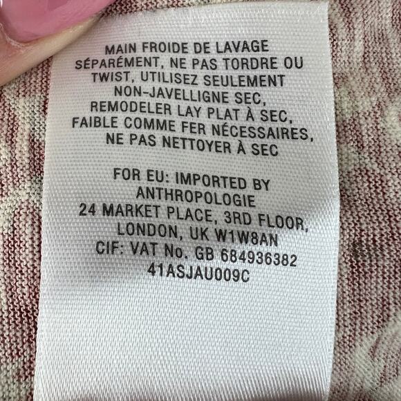 Anthropologie Akemi + Kin Red Multi Cotton Embroidered Floral Sleeveless Tank XS - Picture 8 of 8